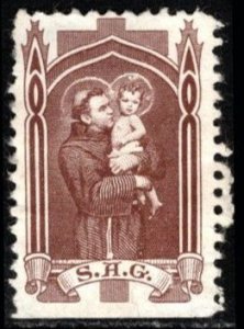 Vintage US Poster Stamp St. Anthony's Protection In Regard To Mail