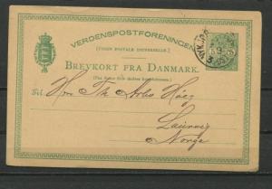 Denmark 1888 Postal Stationary Card  