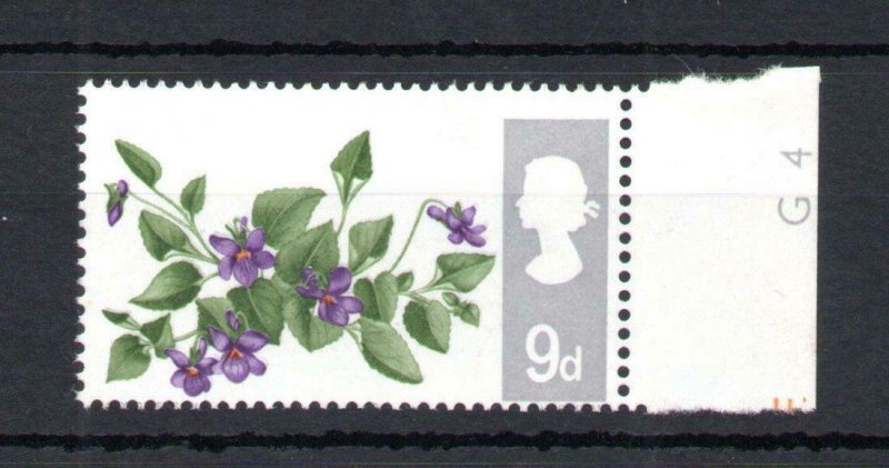 9d FLOWERS (NON-PHOSPHOR) UNMOUNTED MINT + PERFORATION SHIFT