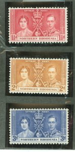 Northern Rhodesia #22-24 Mint (NH) Single (Complete Set)