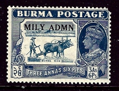 Burma 44 MH 1945 issue  rounded corner perf    (ap3396)