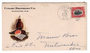 US 1901 Cudahy WI Sc 295 Color Advertising Cover Milwaukee Wisconsin