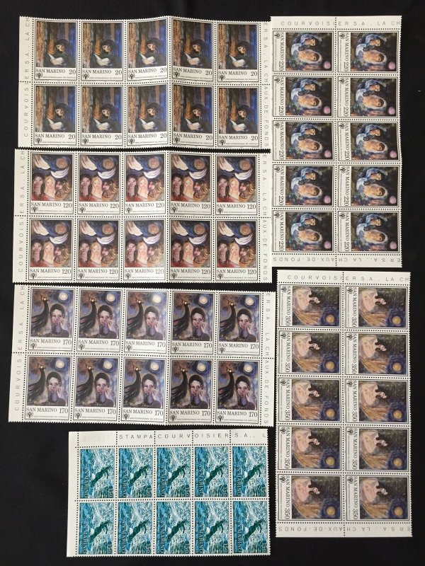 San Marino Art Europa Airs Blocks MNH Used (Apx 800 Stamps) HP1348