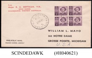 AUSTRALIA - 1947 ENVELOPE TO USA WITH QEII STAMPS