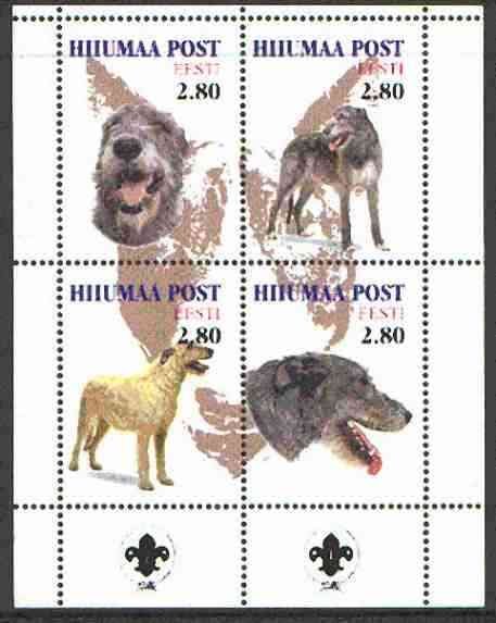 HIIUMAA - 1999 -  Dogs #5 - Perf 4v Sheet - Mint Never Hinged - Private Issue