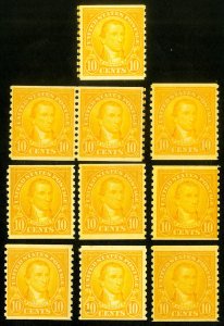 US Stamps # 603 MNH F-VF Lot Of 10 Scott Value $70.00