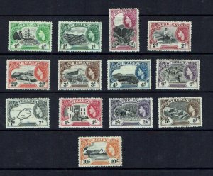 St Helena:  1957,  Queen Elizabeth II Definitive series, MLH set