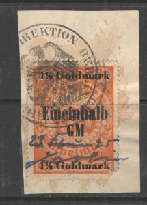 Germany/Prussia 1925 - Used on piece G  Fiscal/Revenue w/Official Cxl