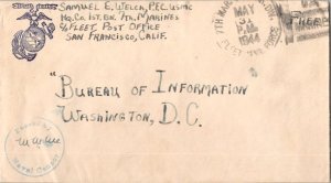 United States Marine Corps Soldier's Free Mail 1944 7th Mar. First Mar. Div. ...