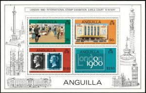 Anguilla 1979 - 1980 London Stamp Exhibition - Souvenir Sheet - Scott 374b - MNH