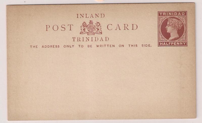 Trinidad QV postal card Mint H&G #1 Inland Post Card