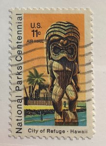 USA 1972 Scott  C84 used - 11c,  National Parks Centennial, Kii Statue & Temple