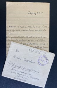 1947 Cover POW Prisoner Of War Mill Lane Camp England to Worth Germany Stenzel