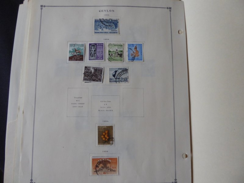 Ceylon 1935-1952 Stamp Collection on Scott Specialty Album Pages