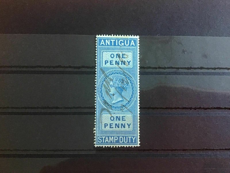 Antigua 1870 BF12 Used One Penny  Stamp Duty Stamp R39502