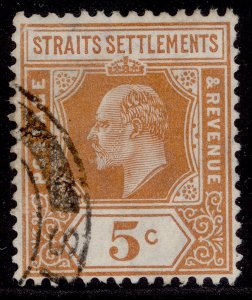 MALAYSIA - Straits Settlements EDVII SG157, 5c orange, FINE USED.