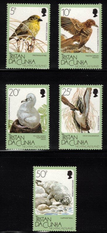 TRISTAN DA CUNHA 1988 Fauna of Nightingale Island; Scott 420-24, SG 443-47; MNH