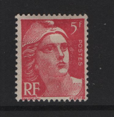 France   #542A  MH 1947 Marianne 5fr rose pink