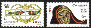 Somali Republic 1999 Love Set of 2 MNH