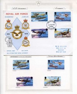 Isle Of Man RAF Diamond Jubilee Cover Ramsey FDC Cancel