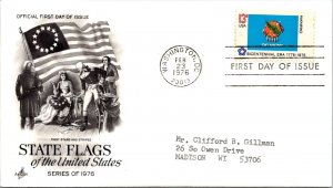 FDC 1976 SC #1682 Artcraft Cachet, Oklahoma - Washington DC - Single - J1327