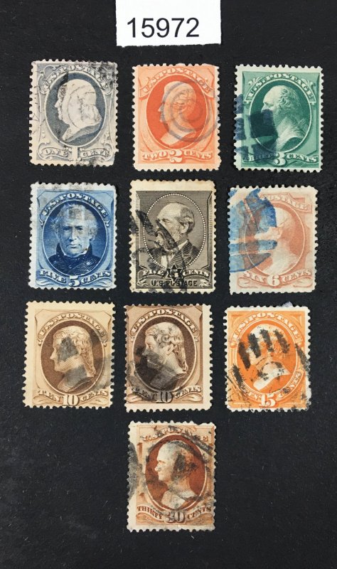 MOMEN: US STAMPS # 156/217 USED $216 LOT #15972