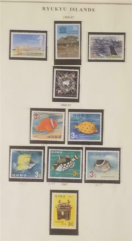 Ryukyu Islands (Okinawa) Album Page Stamp Lot MNH Mint T7226