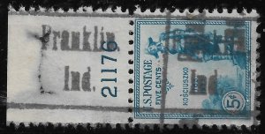 IN Precancel: Franklin 415; Better Type CV $10; 5c 1933 Kosciuszko Commem #734