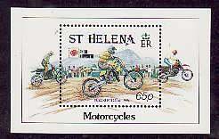 St Helena-Sc#556- id6-unused NH sheet-Motorcycles-1991-