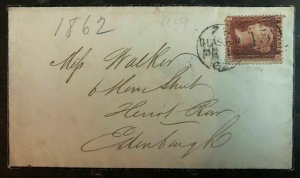 1862 Glasgow Scotland United Kingdom Vintage Mini Cover To Edinburg