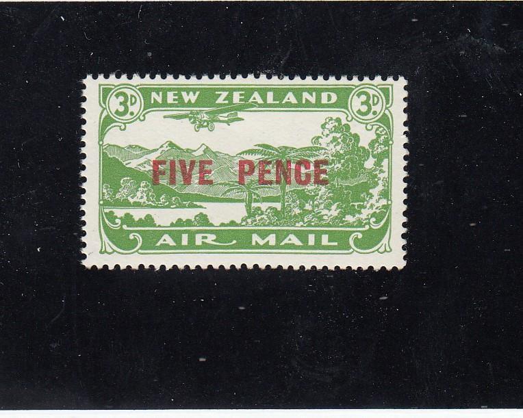 NEW ZEALAND REF(887766)  # C4 VF-MNH O/PRINTED 5d AIRMAIL