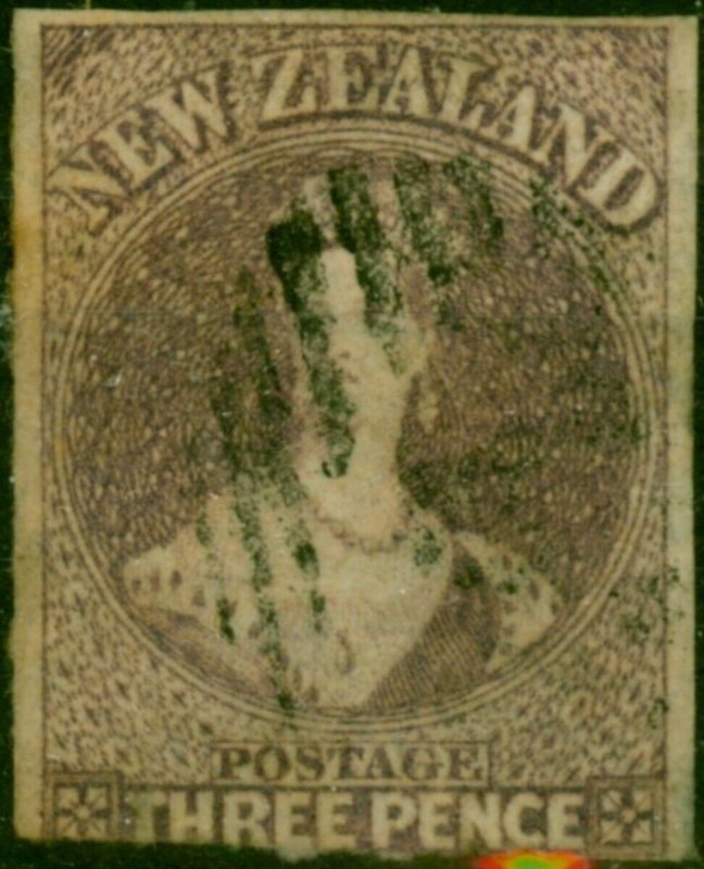 New Zealand 1863 3d Brown-Lilac SG40 Good Used