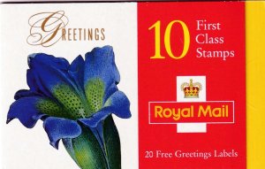 1997 - GREETINGS BOOKLET - FLOWER PAINTINGS KX9 10 X FIRST CLASS - MNH # 1722a