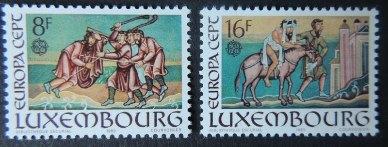 Luxembourg 1983 europa miniatures parable good samaritan 2 values MNH 