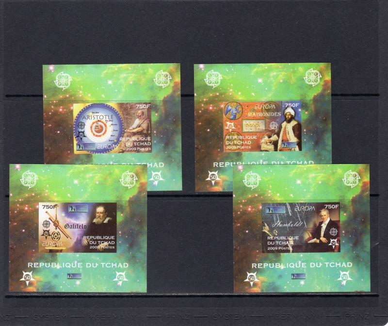 Chad 2009 EUROPA CEPT 50th.Anniversary/Galileo/Aristoteles 4 SS Imperforated MNH