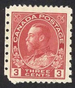 Canada Sc# 184 MH (a) 1931 3c carmine King George V Admiral Provisional