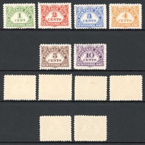 Newfoundland SGD1/D6 1939 Post Due set of 6 M/M Cat 50 pounds