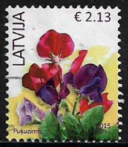 Latvia #899 Used Stamp - Flowers (e)