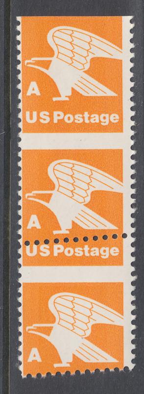 US Sc 1735 MNH. 1978  orange A rate Eagle, oblique sheet margin strip, VF