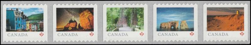 Canada 3057-3061 3061a Far & Wide P strip (from coil of 5000) MNH 2018