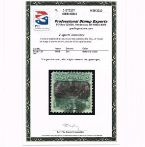 GENUINE SCOTT #120 F-VF USED 1869 PSE CERT NBNC PRINTING CLEAR G-GRILL #17713