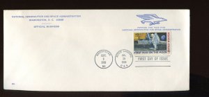 C76 1st Man on the Moon FDC on NASA Penalty Official Business Envelope (916 f)