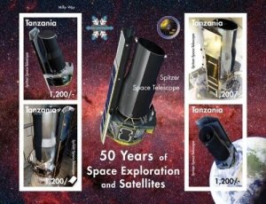 Tanzania 2009 - Space Exploration, Satellites, 50 Years - Sheet of 4v - 2541 MNH