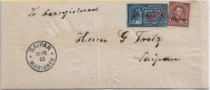 Guam to Saipan 1900 Spec. Del. w/Foundation cert Guam Sc #4 & E1a, RARE (hk0008)