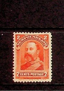 CANADA - NEWFOUNDLAND Sc 81 HINGED ISSUE OF 1897 - EDWARD VII