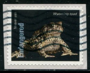 5799j US (63c) Endangered Species - Wyoming Toad SA, used on paper