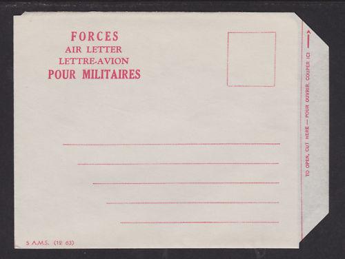 Canadian Military Forces,Post WWII Unfranked Aerogramme