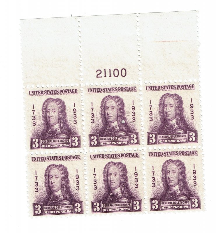 US plate blocks, Scott 726,736,and 738.  All blocks of six and NH,