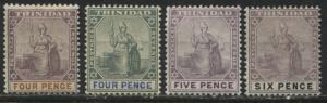 Trinidad 1896-1902  2-4d to 6d mint o.g.