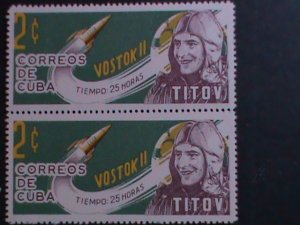 ​CUBA -1963-SC#775-7 SOVIET SPACES FLIGHTS- PAIR MNH-OG-VF-60 YEARS OLD-RARE